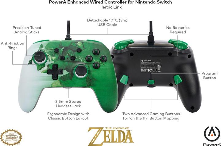 Actual product image PowerA Improved wired controller for Nintendo Switch - Heroic Link (Switch)