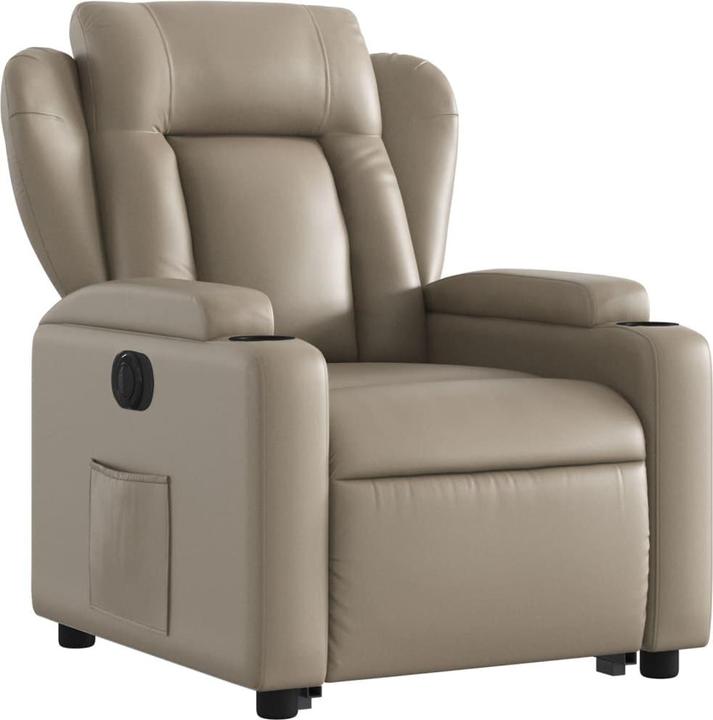 VidaXL Reclinabile con ausilio elettrico Cappuccino in ecopelle