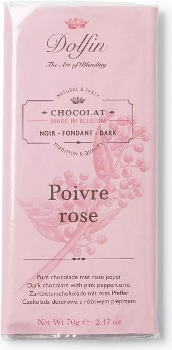 Produktbild Dolfin Zartbitterschokolade mit rosa Pfeffer (70 g)