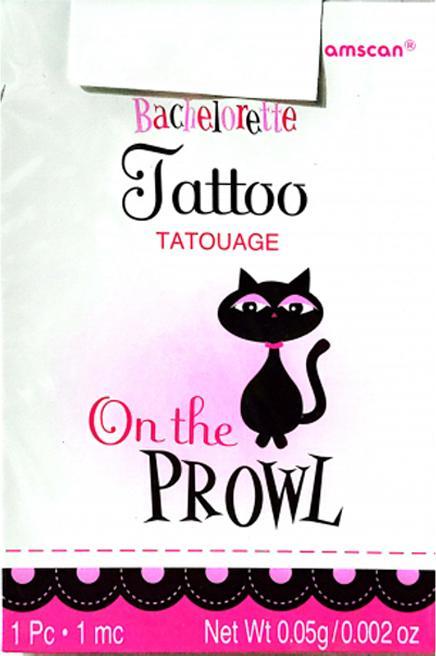 Actual product image Amscan On The Prowl Black Cat Bachelorette Temporary Tattoo