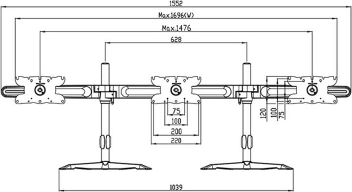 Produktbild Multibrackets Triple L (Tisch, 32")