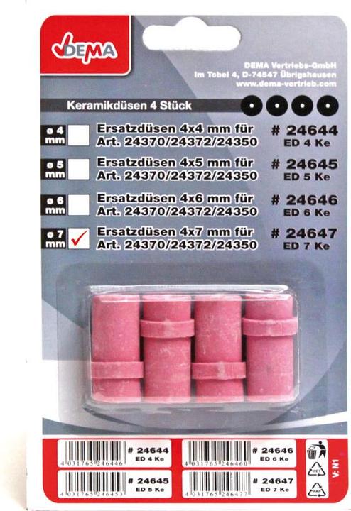 Produktbild Dema Sandstrahldüsen Satz 4tlg. Keramikdüsen | 4x7mm (4 Stk.)
