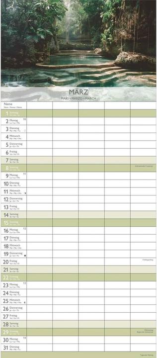 Image du produit Alpha Edition Familienplaner Zen 2026 (19,5 x 45 cm, Couverture rigide, Allemand)