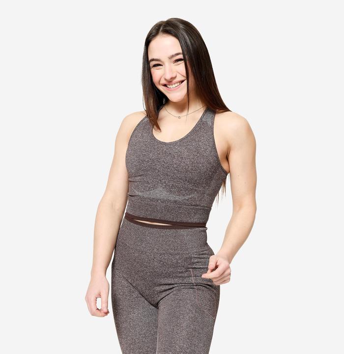 Actual product image Domyos Top Damen nahtlos - braun (L)