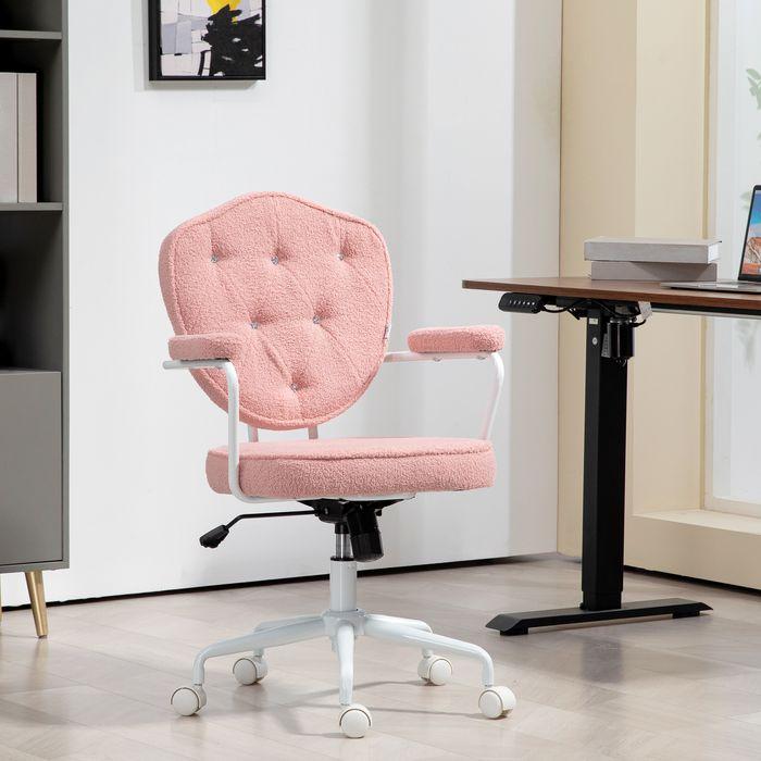 Produktbild Swisshandel24 Bürostuhl, Ergonomisch Schreibtischstuhl mit Wippfunktion, Drehbar, Rosa
