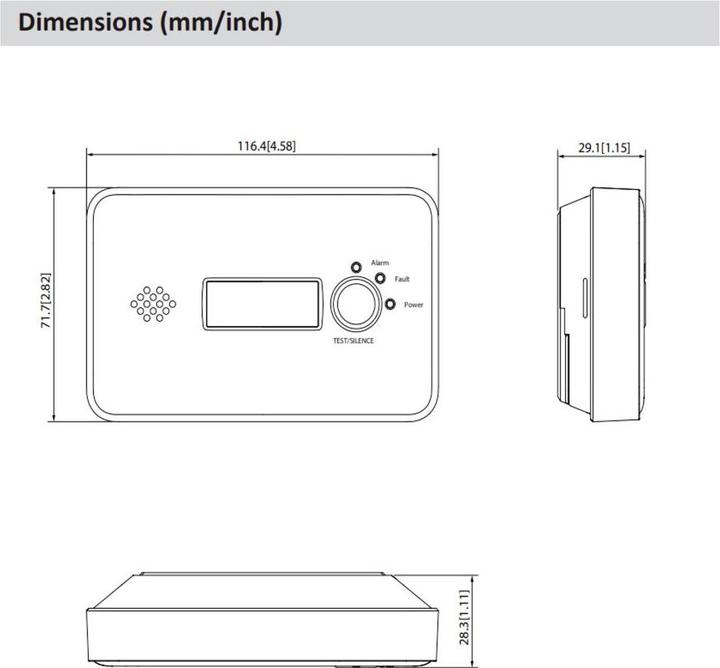 Produktbild Wisualarm HY-GC20B Kohlenmonoxid-Melder inkl. 10 Jahres-Batterie batteriebetrie