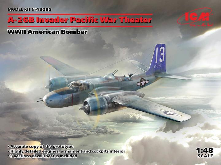 Actual product image ICM A-26 Invader Pacific War Theater, WWII American Bomber