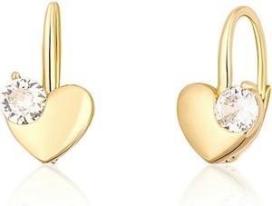 JVD Delicate gold-plated earrings Heart with zircon SVLE1513XH2GO00