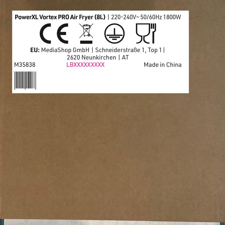 Actual product image MediaShop Vortex PRO AirFryer