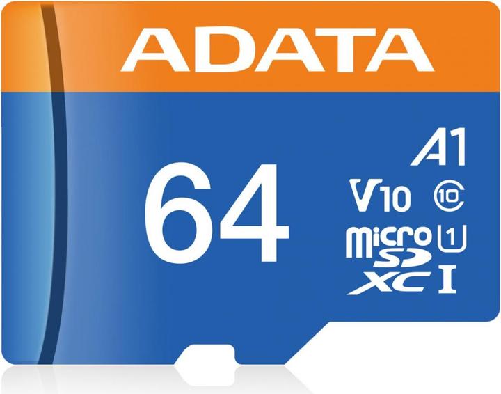 Adata Premier Flash memory card (microSDXC to SD adapter included) (64 GB, microSDXC, U1, UHS-I)