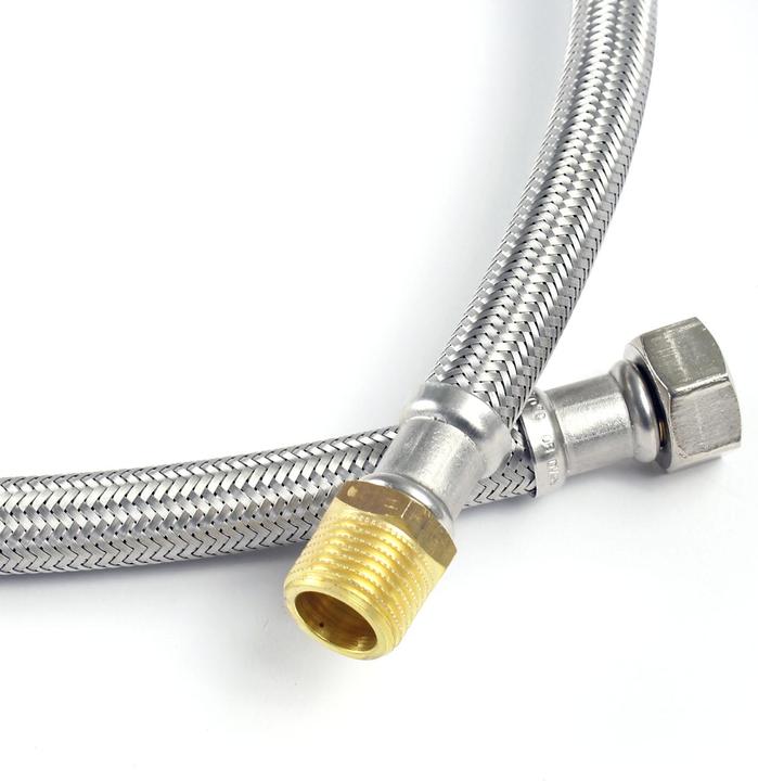 Actual product image XPOtool 1000mm Flexible Hose DN13 3/4" UN (24.12) & 1/2" M (20.95) Stainless Steel EPDM Armour