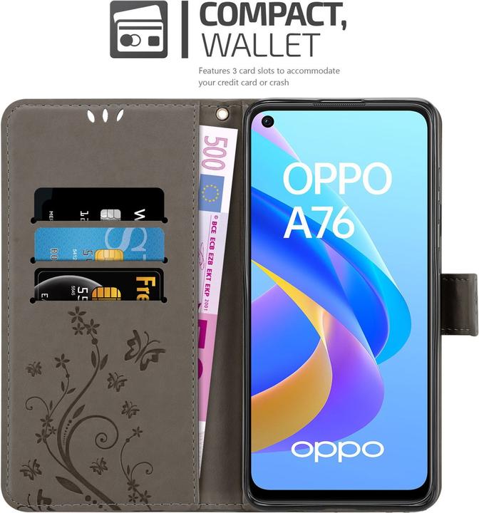 Immagine prodotto Cadorabo Custodia a libro floreale per Oppo A36 / A76 / A96 4G / K10 4G / Realme 9i (Realme 9i, Oppo A76, Oppo A36, Samsung Galaxy S10)