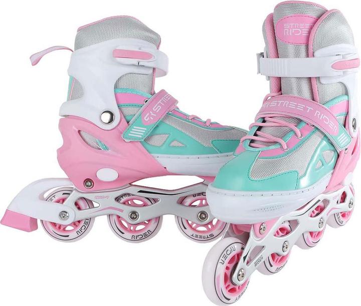 Street Rider Inline Skates Pink/Grün Verstellbar, Grösse 33-36 (33, 34, 35, 36)