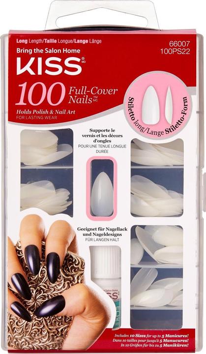 Immagine prodotto KISS Unghie Plain - copertura completa e punte - Stiletto (Unghie artificiali, Trasparente)