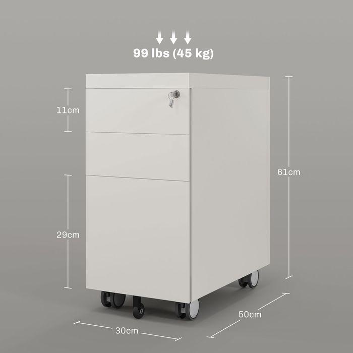Produktbild Swisshandel24 Aktenschrank, Rollcontainer, verschliessbar, Hängeregister, Stahlgehäuse, 30x50x61 cm, Weiss