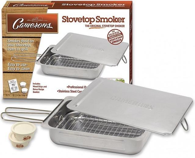 Image du produit Camerons rookoven 38 x 28 cm rvs met 2 bakjes rookhout