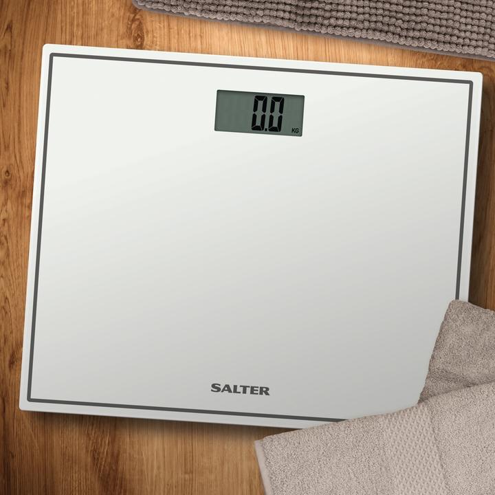 Produktbild Salter 9207 WH3R Compact Glass Electronic Bathroom Scale - Baltas (150 kg)
