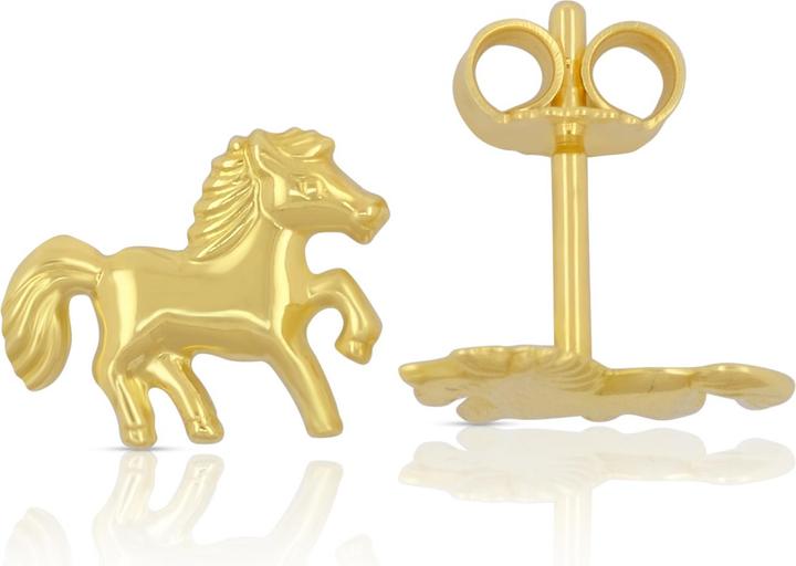 Actual product image Muau Stud earrings horse yellow gold 750, 9mm (750/18K yellow gold)