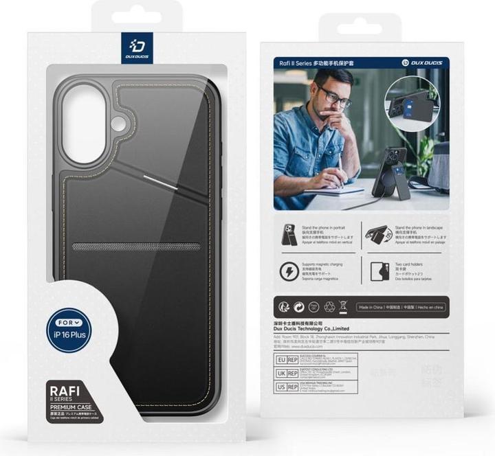 Produktbild Dux Ducis iPhone 16 Plus Case with card slot - Black (Apple iPhone 16 Plus)