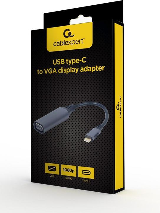 Actual product image Gembird CableXpert USB Type-C, VGA Display Adapter (USB-C, VGA, 2.50 cm)