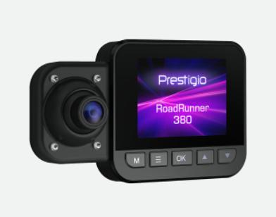 Actual product image Prestigio RoadRunner 380, 2.0" (320x240) IPS Ekranas, Dual camera: front - FHD 1920x1080@30fps, HD 1280x720@ (Night vision, Built-in display, Built-in microphone, Full HD)