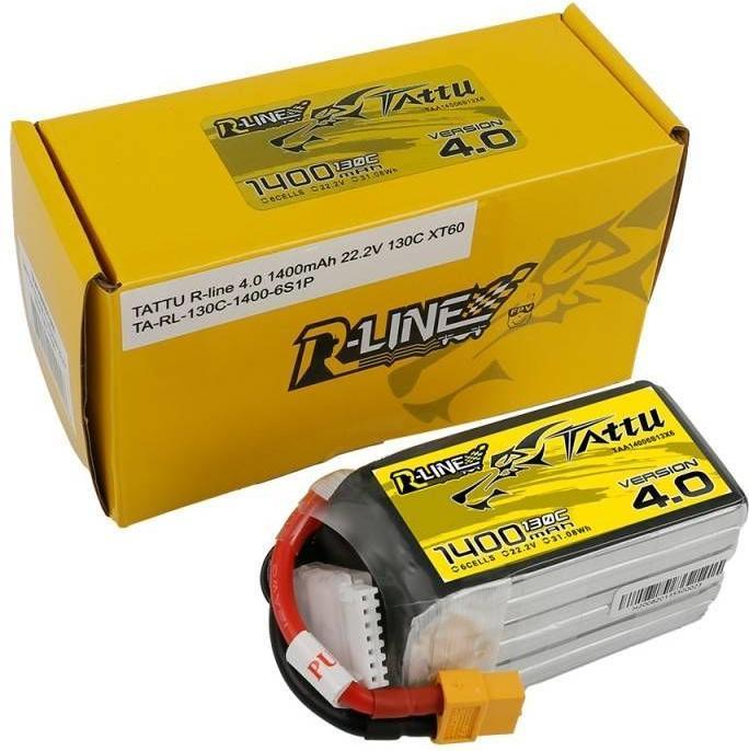 Produktbild Tattu RC-Akku LiPo 1400 mAh 22.2 V 130C R-Line, V4.0 (22.20 V, 1400 mAh)