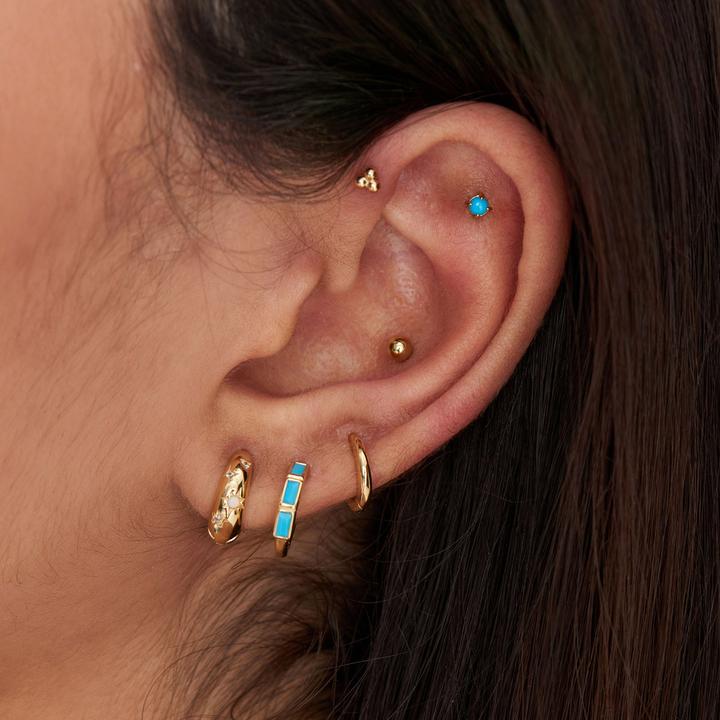 Immagine prodotto Ania Haie Orecchini a perno Triple Ball Barbell 925 Sterling Silver (Argento 925)