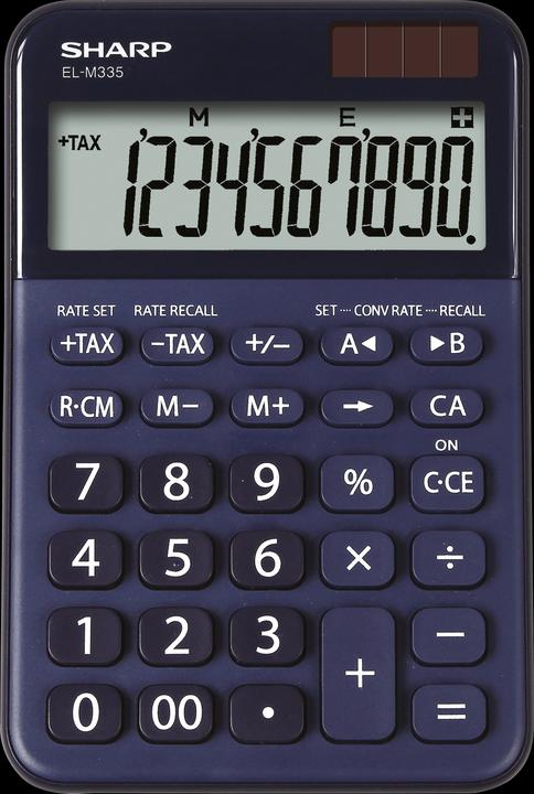 Sharp Desktop calculator 10-digit blue (Batteries, Solar cells)