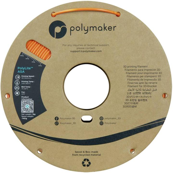 Produktbild Polymaker PF01016 Orange Filament ASA UV-beständig, witterungsbeständig, hitzebe (ASA, 2.85 mm, 1000 g, Orange)