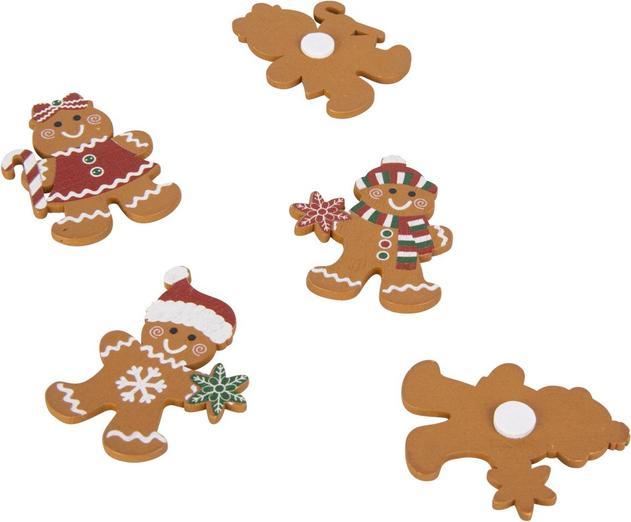 Produktbild MICA Living Dekohänger Lebkuchenfiguren - braun/weiss/rot - ca. 4,5 cm - 24 Stück (24 -teilig)