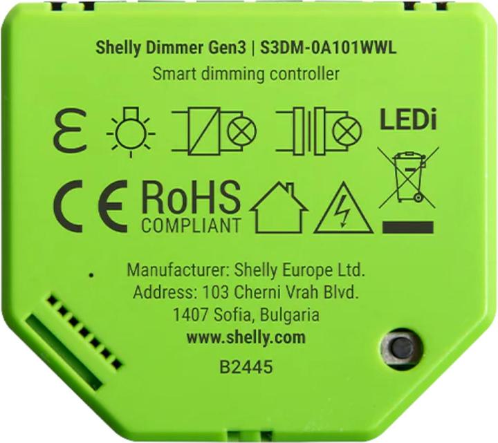 Actual product image Shelly Dimmer Gen3 (Dimming actuator)