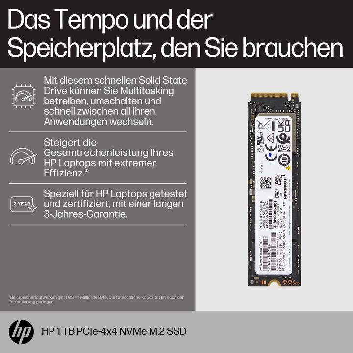 Actual product image HP 1TB PCIe4x4 NVMe M.2 SSD (1000 GB, M.2 2280)