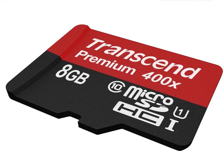 Actual product image Transcend 8GB MICROSDHC CLASS 10 UHS-I (8 GB, microSDHC, U1, UHS-I)