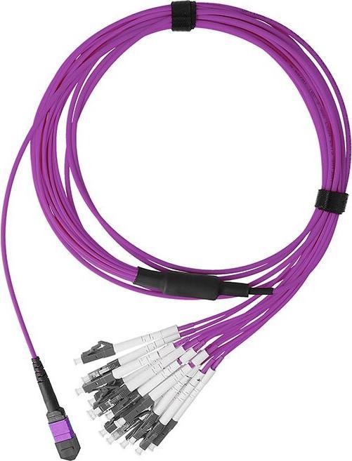 Produktbild BlueOptics LWL MTP/8xLC Duplex Breakout Kabel OM4 1 Meter (1 m)