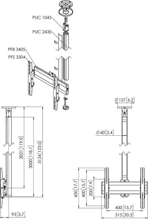 Produktbild Vogels CT243044S (Decke, 65", 40 kg)