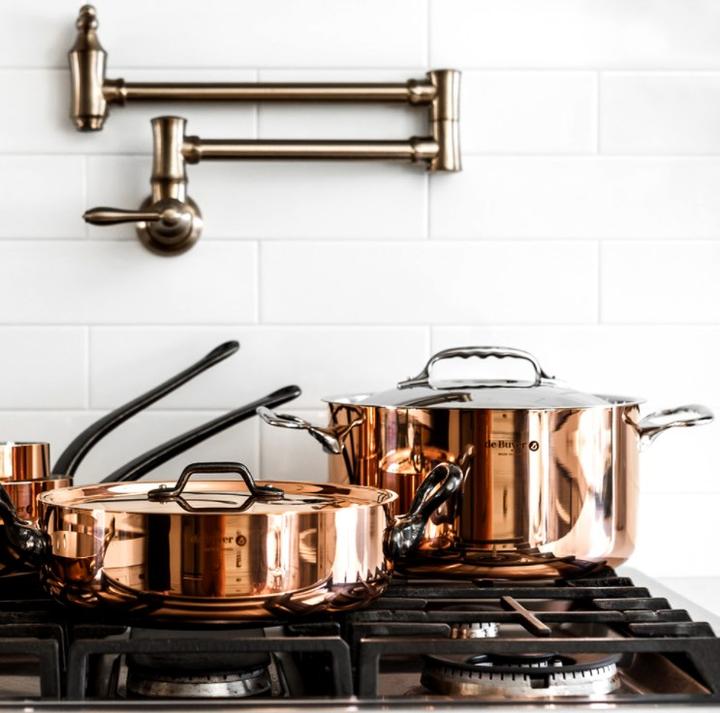 Actual product image de Buyer Prima Matera cooking pot induction, with lid (24 cm, Pot, Copper, Stainless steel)
