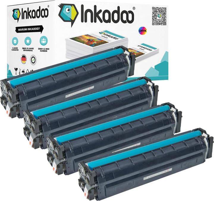 Actual product image Inkadoo Toner multipack compatible with Canon 718 contains 4x toner cartridge black cyan magenta yellow (FC)