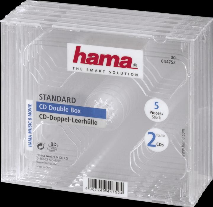 Produktbild Hama CD-Double-Box 5er-Pack Transparent Jewel-Case