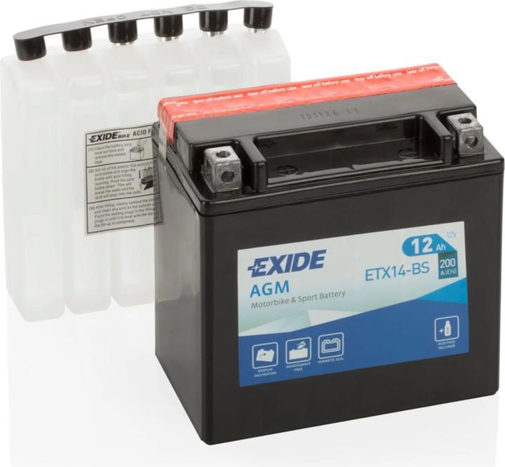 Actual product image Exide Agm Etx14-Bs (12 V, 12 Ah, 200 A)