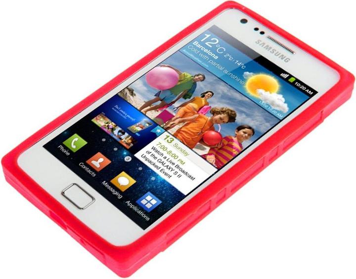 Produktbild König Design Silikon Hülle Kassette für Samsung Galaxy S2 i9100/i9200 rot (Samsung Galaxy S2 I9100)