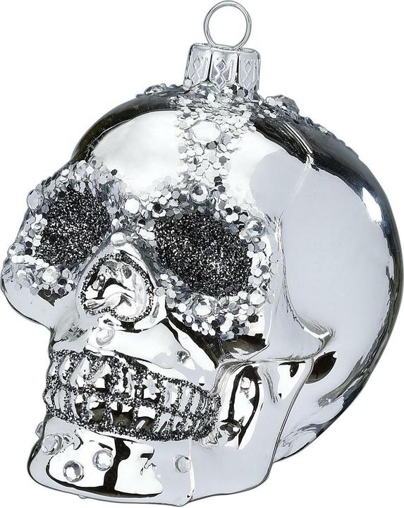 Produktbild Inge’s Glas Christmas Decor Weihnachtskugel Totenkopf (2 -teilig)