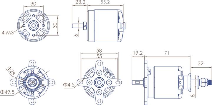 Produktbild Planet-Hobby JOKER 5060-5,5 V3 470 KV BRUSHLESS MOTOR