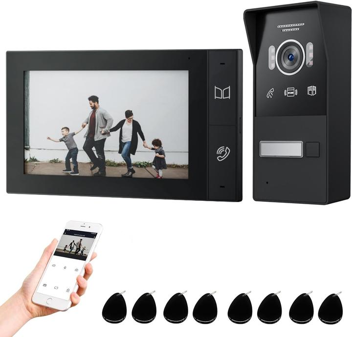 Produktbild JeaTone WLAN Video-Türsprechanlage mit 7" Touchscreen