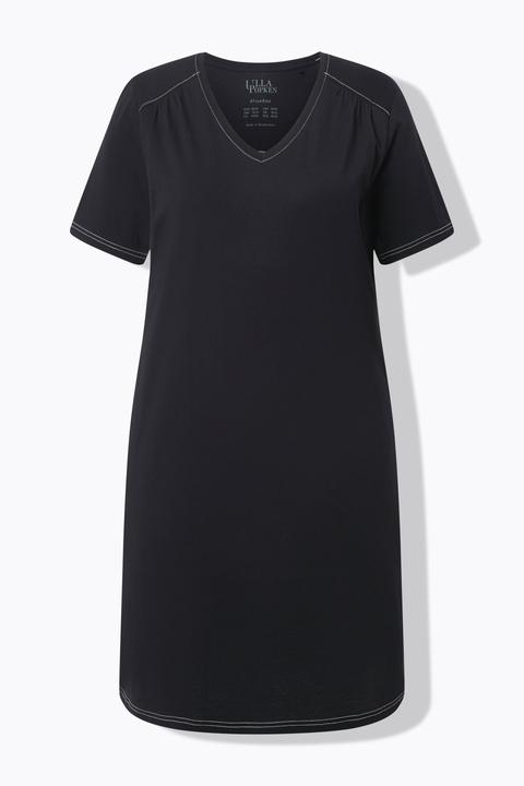 Produktbild Ulla Popken Bigshirts, 2er-Pack, Blätter/uni, V-Ausschnitt, Halbarm (42, 44)