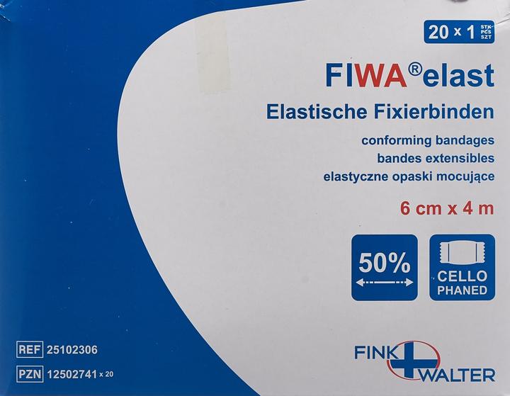 Immagine prodotto Fiwa Elastische Fixierbinden 6cmx4m weiss einzeln in Cellux verpackt