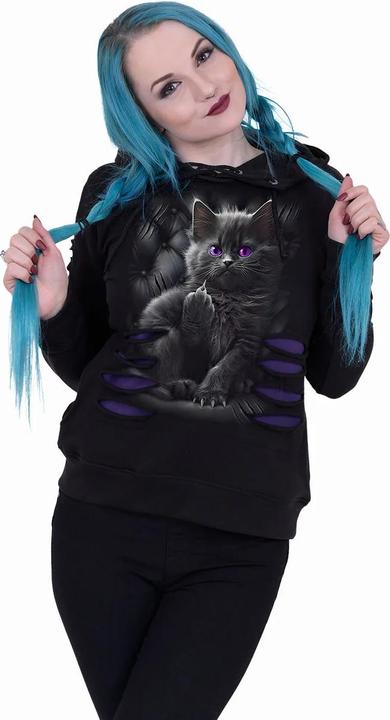 Immagine prodotto Spiral Cattitude Felpa con Cappuccio Strappato Donna (L)