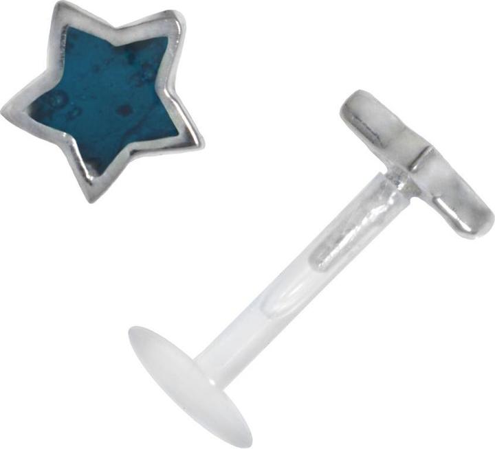 Bijouteria Piercing für Lippe/Tragus (Bioplast, Silber 925, Email)