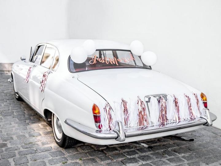 Image du produit Partydeco Set de décoration de voiture pour accessoires de fête or rose/blanc