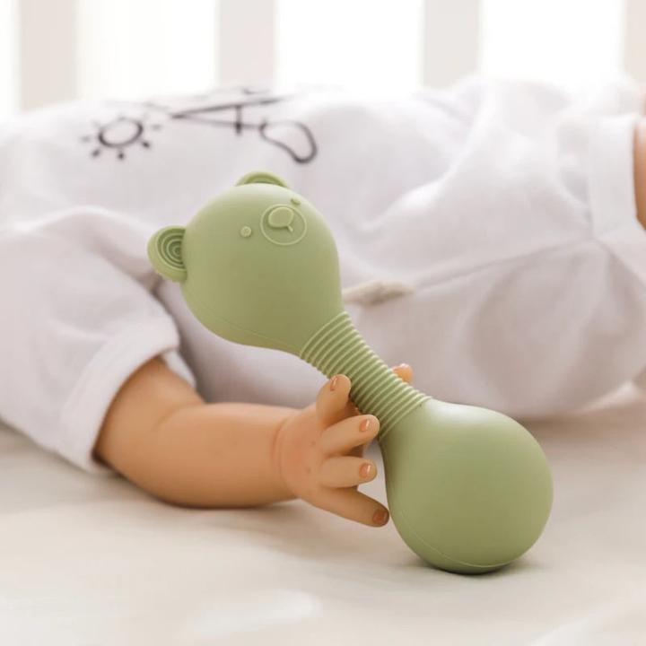 Actual product image Activity Board Rattles for baby silicone bear toy Baby toy 0-12 months Rattle silicone teether toy