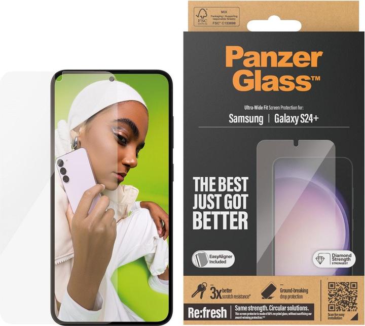 Productafbeelding PanzerGlass Ultrabrede pasvorm (1 Stuk, Samsung Galaxy S24+)